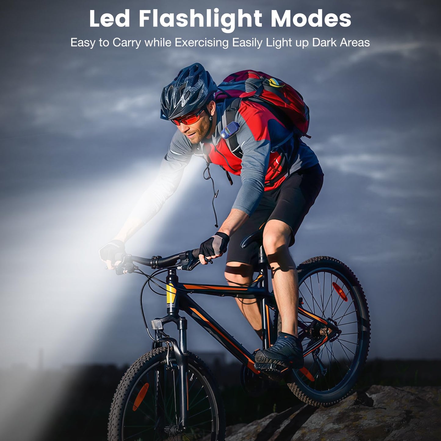 Wearable Bluetooth Speaker, Clip-On Portable Speaker with Built-in Mics Hands-Free Music and Calls for Hiking/Biking, Portable Bluetooth Speakers with LED Light, 15H Battery Life Speakers(Blue)