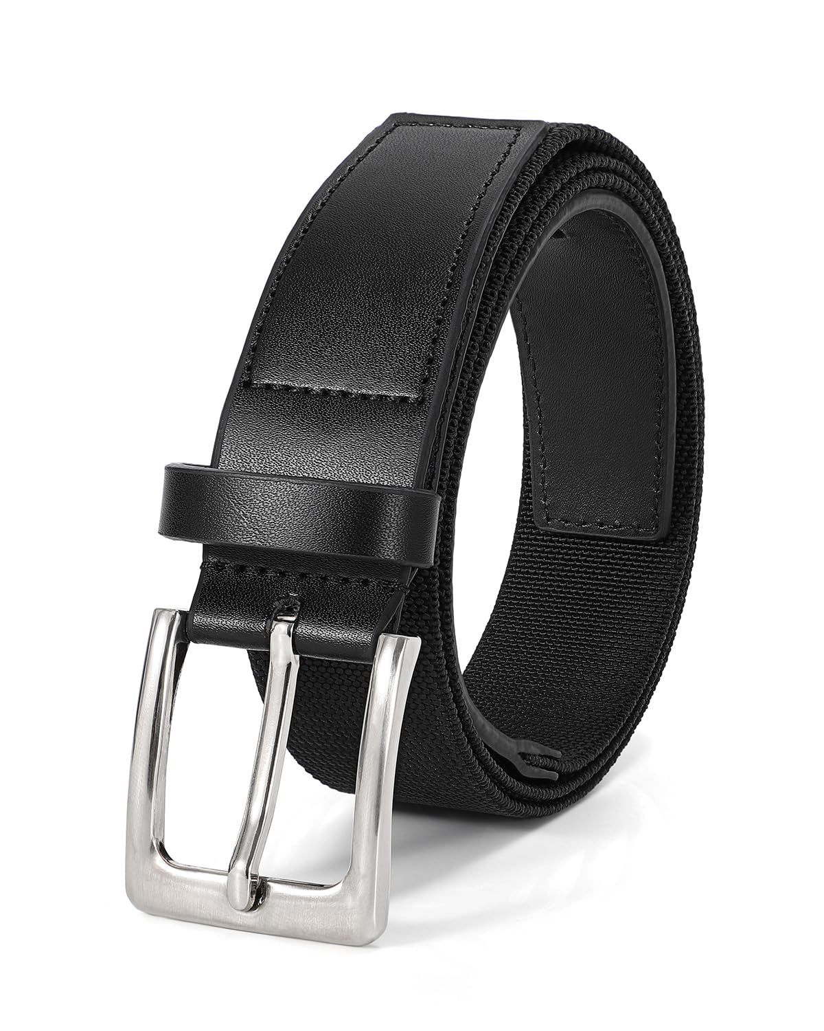 Stretch Leather Belts for Men Casual Jeans Pants Men's Elastic Stretching Belt Mens Golf Belt Woven Birthday Gifts