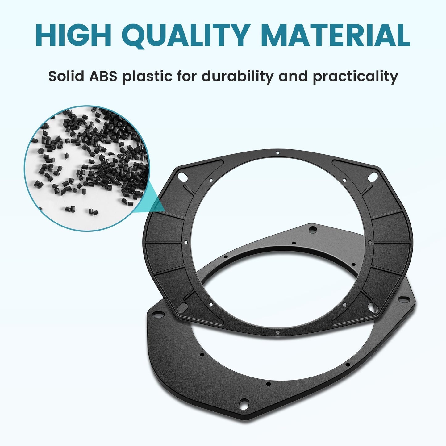 NuIth 6X9 to 6.5 inch Door Speaker Adapter for Select 1989-2014 Jeep/Chrysler/Dodge/GMC Models, Universal 6.5 inch Speaker Spacer Ring Installation Plate Converter, 1 Pair