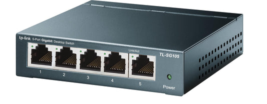 TP-Link TL-SG105, 5 Port Gigabit Unmanaged Ethernet Switch, Network Hub, Ethernet Splitter, Plug & Play, Fanless Metal Design, Shielded Ports, Traffic Optimization,Navy Blue