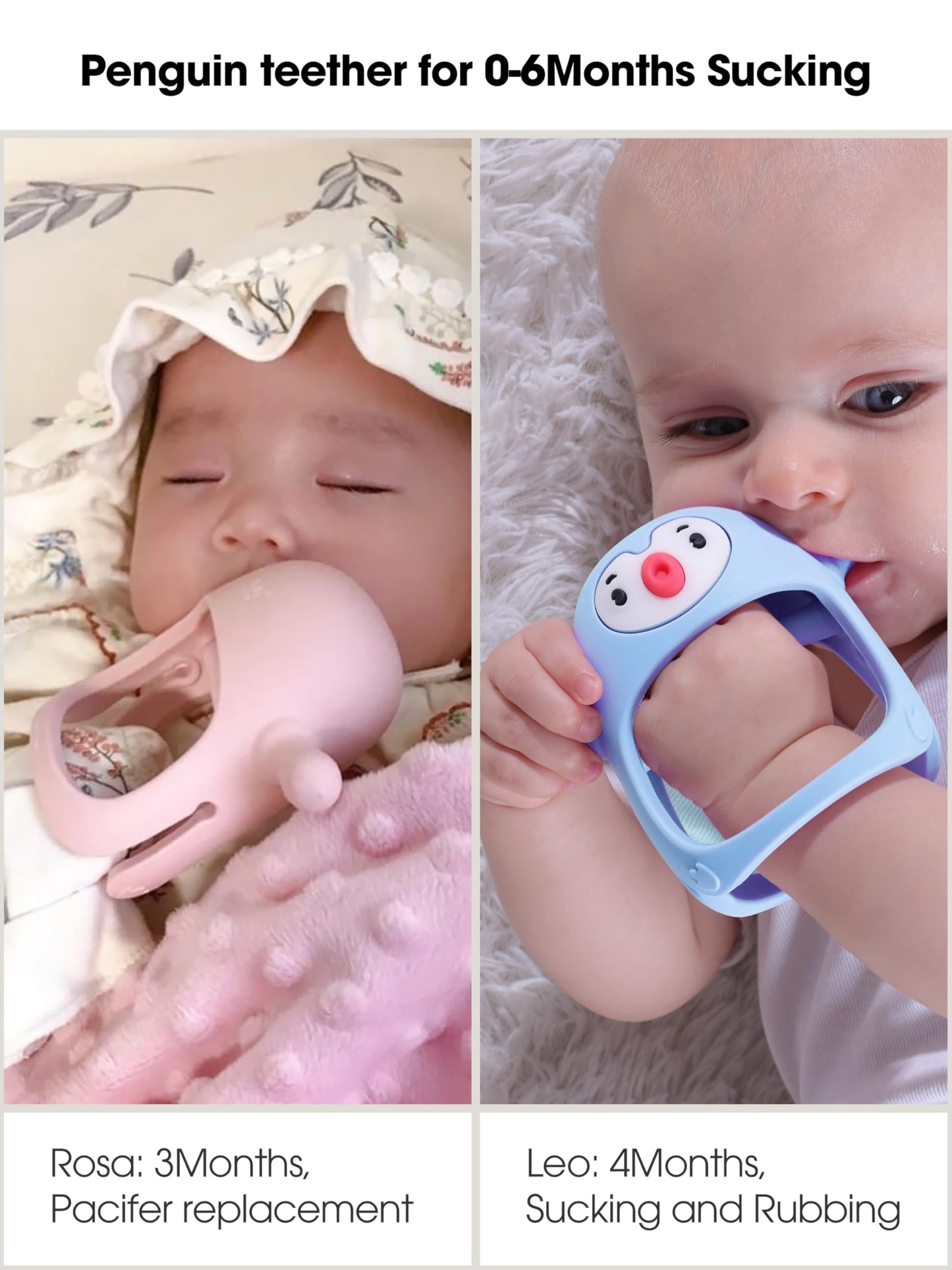 Smily Mia 2 Packs Baby Teething Toy for 0-6 6-12 Months, Food Grade Silicone Teething Mitten, Anti Dropping Wrist Hand Teethers Baby Chew Toys for Sucking&Chewing, BPA Free, Light Blue