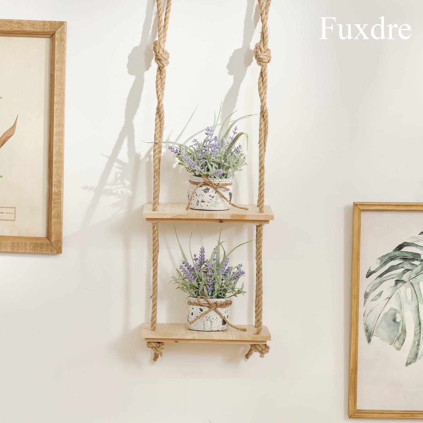 Fuxdre Small Fake Plants, 2 Pack Mini Artificial Plants Fake Lavender Plant in Pot, Lavender Decor and Dining Room Desk Shelf Bathroom Living Room (A-2pcs)