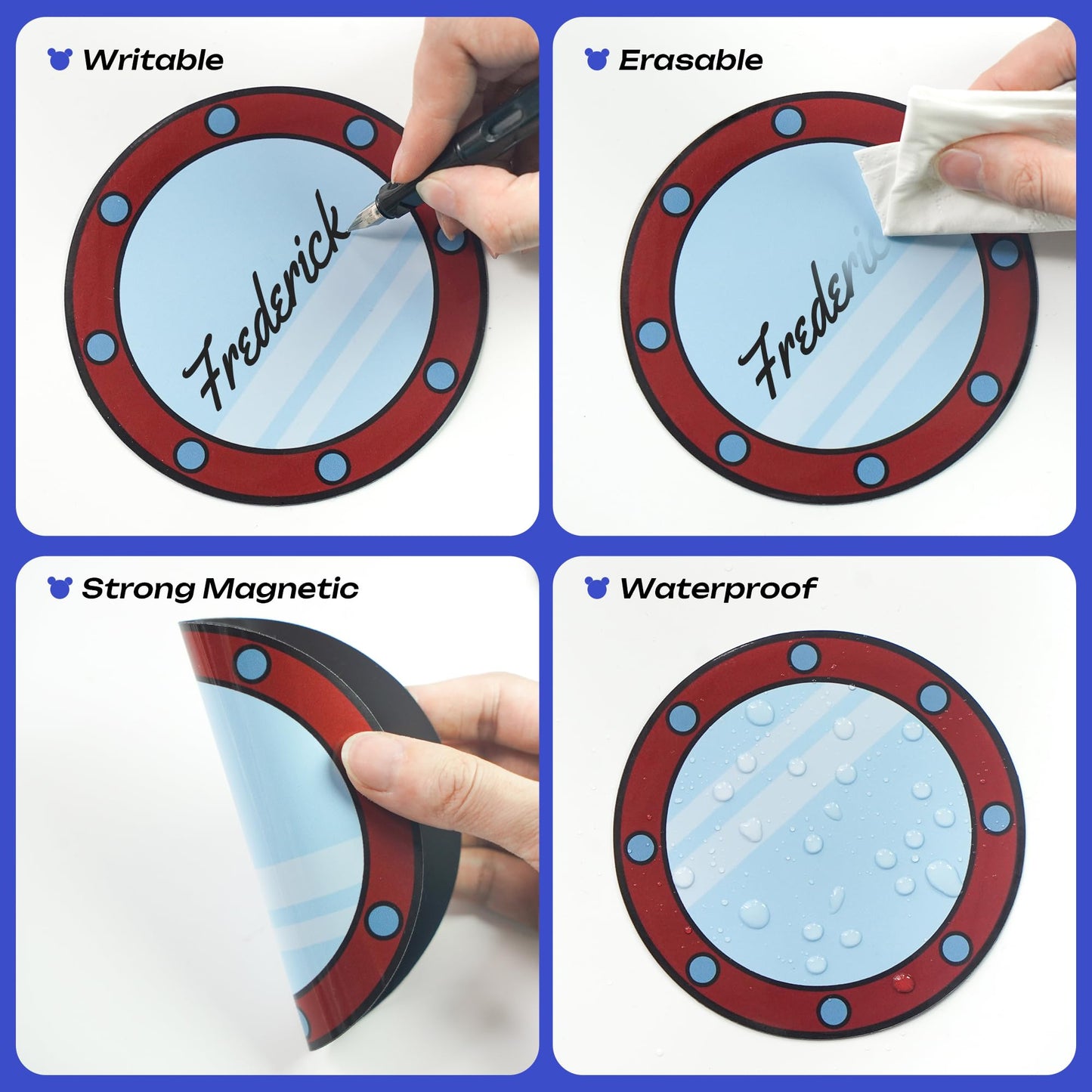 YZFDUI Cruise Door Magnets 12Pcs - Magical Mouse Theme Waterproof Magnetic Stickers for Refrigerator, Garage, Outdoor - Holiday Carnival Ship Cabin Decor