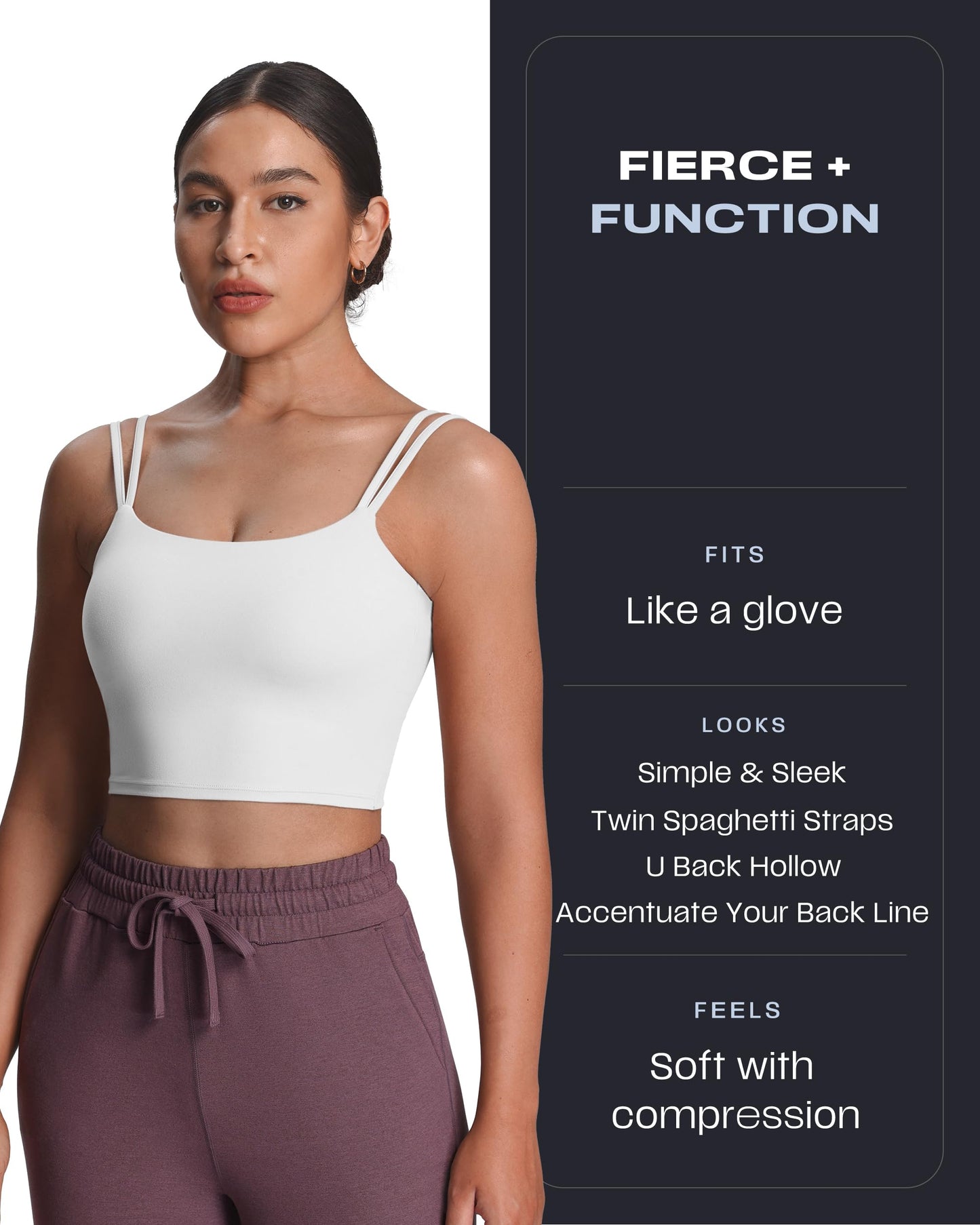 Aoxjox Women's Workout Sports Bras Fitness Yoga Crop Tank Twist Back Cami (White, Small)