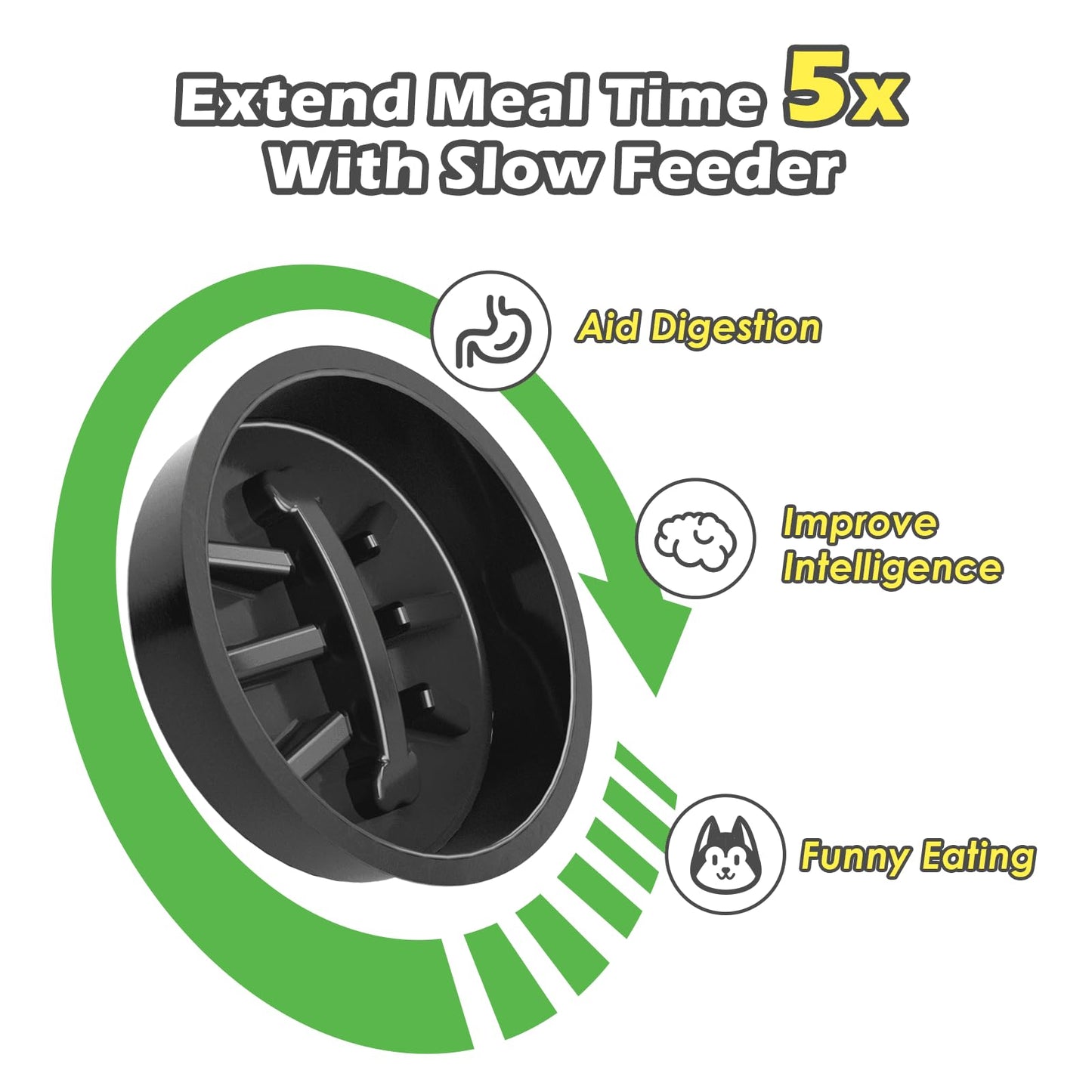 SHAINFUN Elevated Dog Feeder - Raised Bowls Stand with Spill Proof Mat, Adjustable Height, Slow Feeder, Stainless Steel, for Large & Medium Dogs