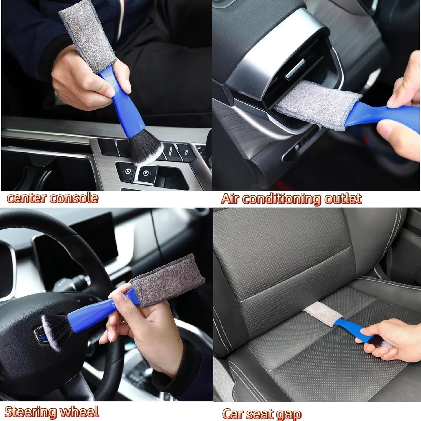 HANGZIGD 10Pcs Car Detailing Brush Set, Car Detailing Kit,Car Dashboard Cleaning Soft Brush, Suitable for Cleaning Internal Brush Panels, Vents, Leather, and Computers.