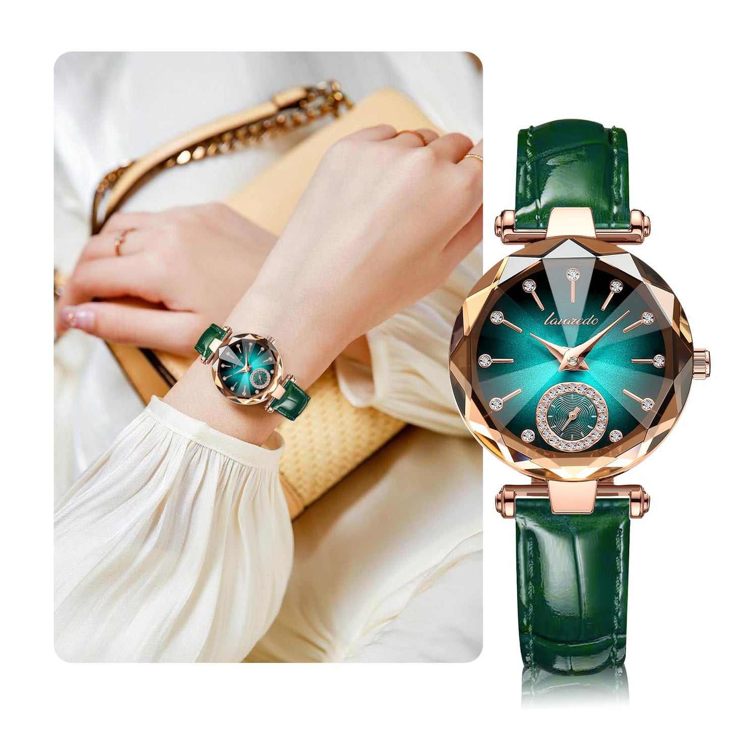 NN BEN NEVIS Watch, Watches for Women with Elegant Leather Strap, Fashion Analog Creative Diamond Dial Wrist Watch, Jewelry Gift for Wedding Anniversary Birthday