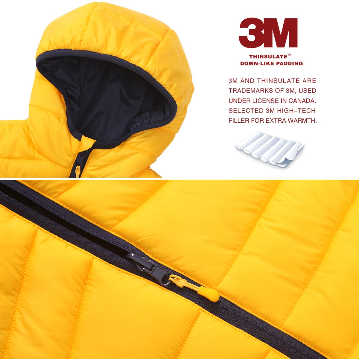 Rokka&Rolla Boys' Reversible Lightweight Puffer Jacket Hooded Water-Resistant Winter Coat