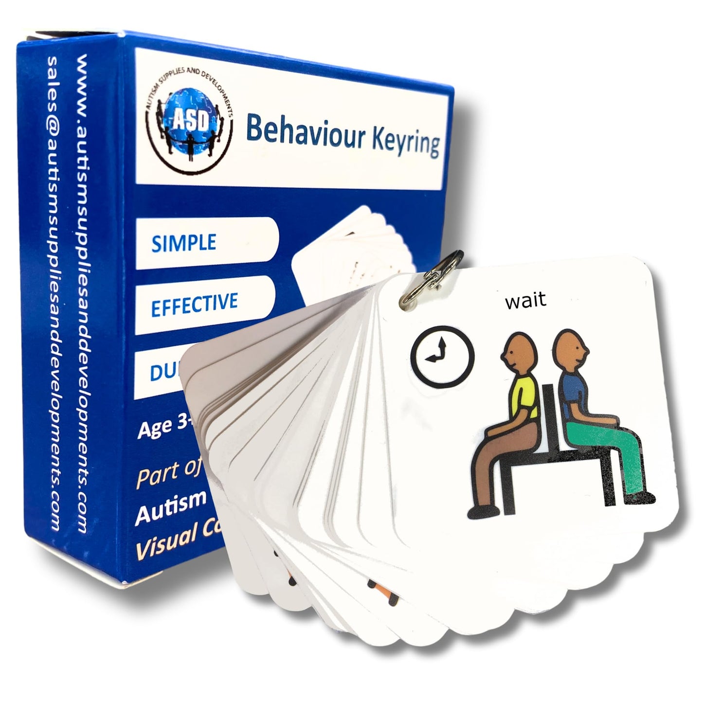 Behavior Keyring Lanyard -ABA Therapy Materials -Premium Plastic Material -Special Education Classroom Supplies -Autism Learning Materials (English)