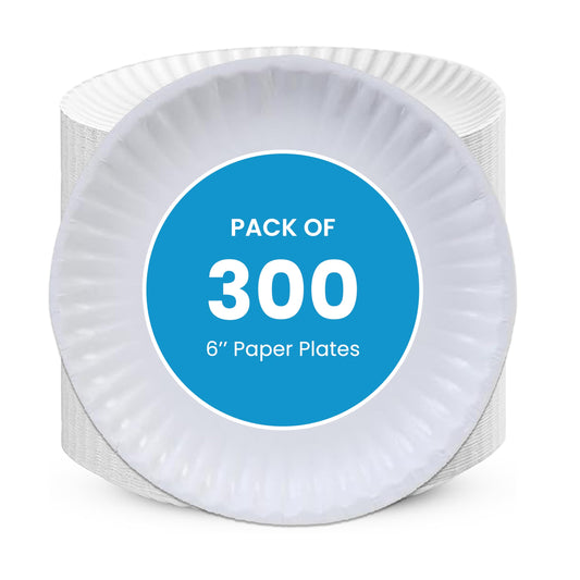 Perfectware - Kitchen essentials Paper Plate 6-300 6" Paper Plate, White (300 Count/pack)