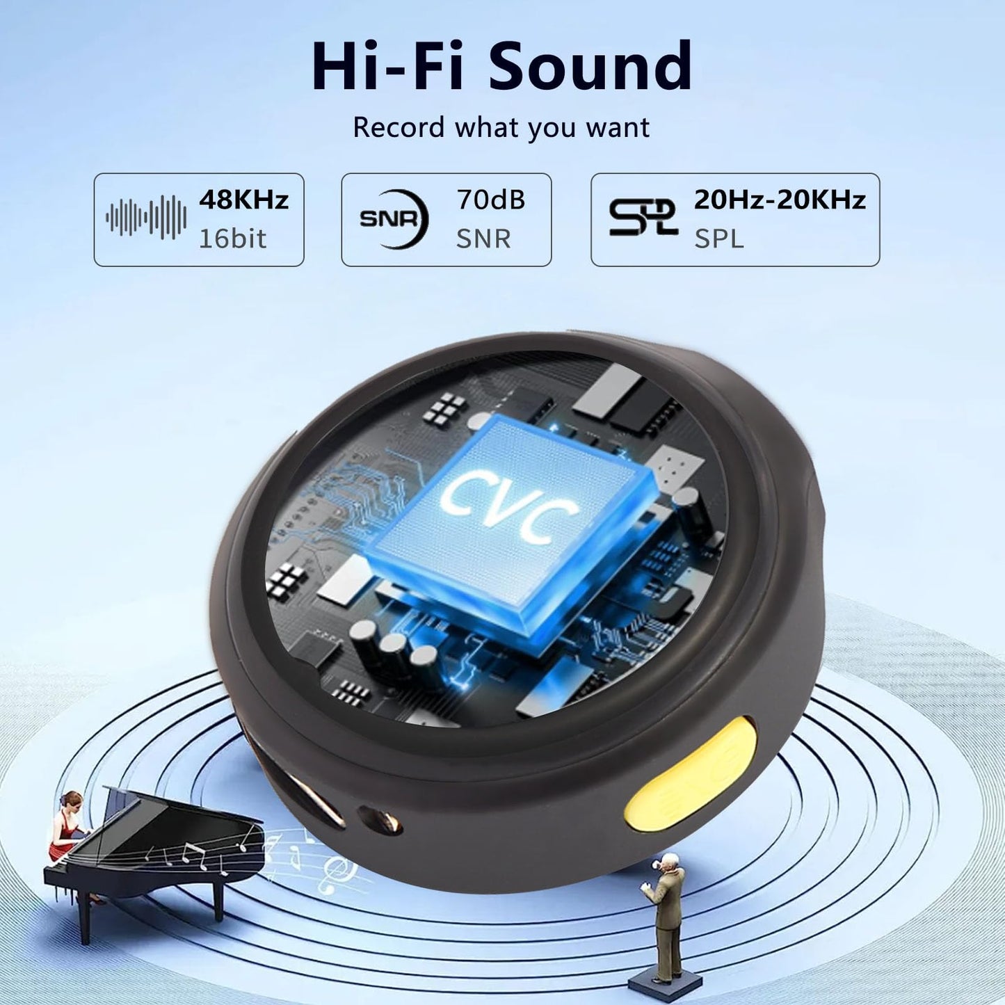 Pavicott Wireless Lavalier Microphone with Cultural Stickers for iPhone/Android Noise Cancellation 20 Hours Battery Life 100Ft Range Omnidirectional Microphone for Video Recording Interviews Podcasts