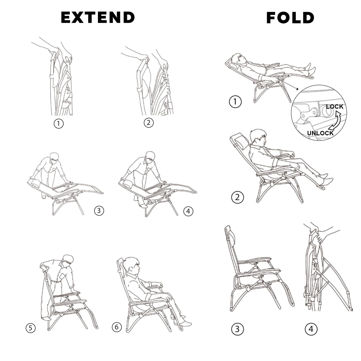 Colegence Oversized Padded Zero Gravity Lounge Chair, Foldable Patio Anti Gravity Reclining Chairs Folding Lawn Recliner with Cup Holder for Yard, Camping, Outdoor, Support 350 LBS, Blue