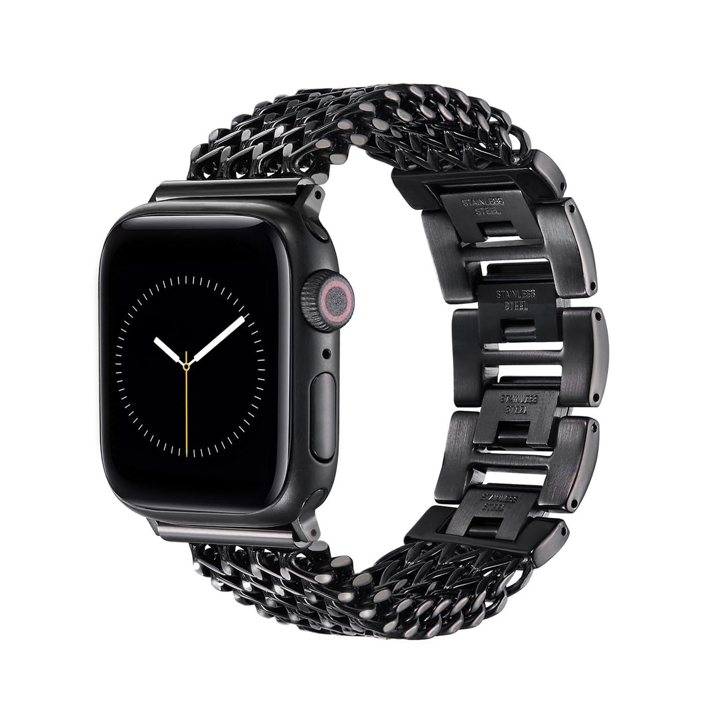 Karsartti Multi-chain Band Compatible with Apple Watch 38mm 40mm 41mm 42mm iWatch Series 10/9/Ultra/SE/8/7/6/5/4/3/2/1, Dressy Stainless Steel Bracelet for Women, Black