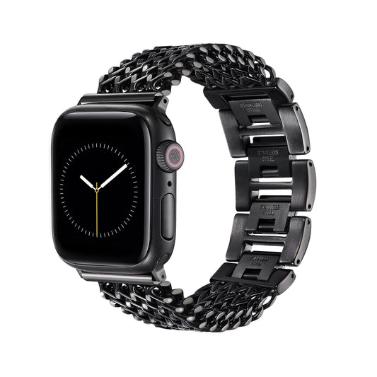 Karsartti Multi-chain Band Compatible with Apple Watch 38mm 40mm 41mm 42mm iWatch Series 10/9/Ultra/SE/8/7/6/5/4/3/2/1, Dressy Stainless Steel Bracelet for Women, Black