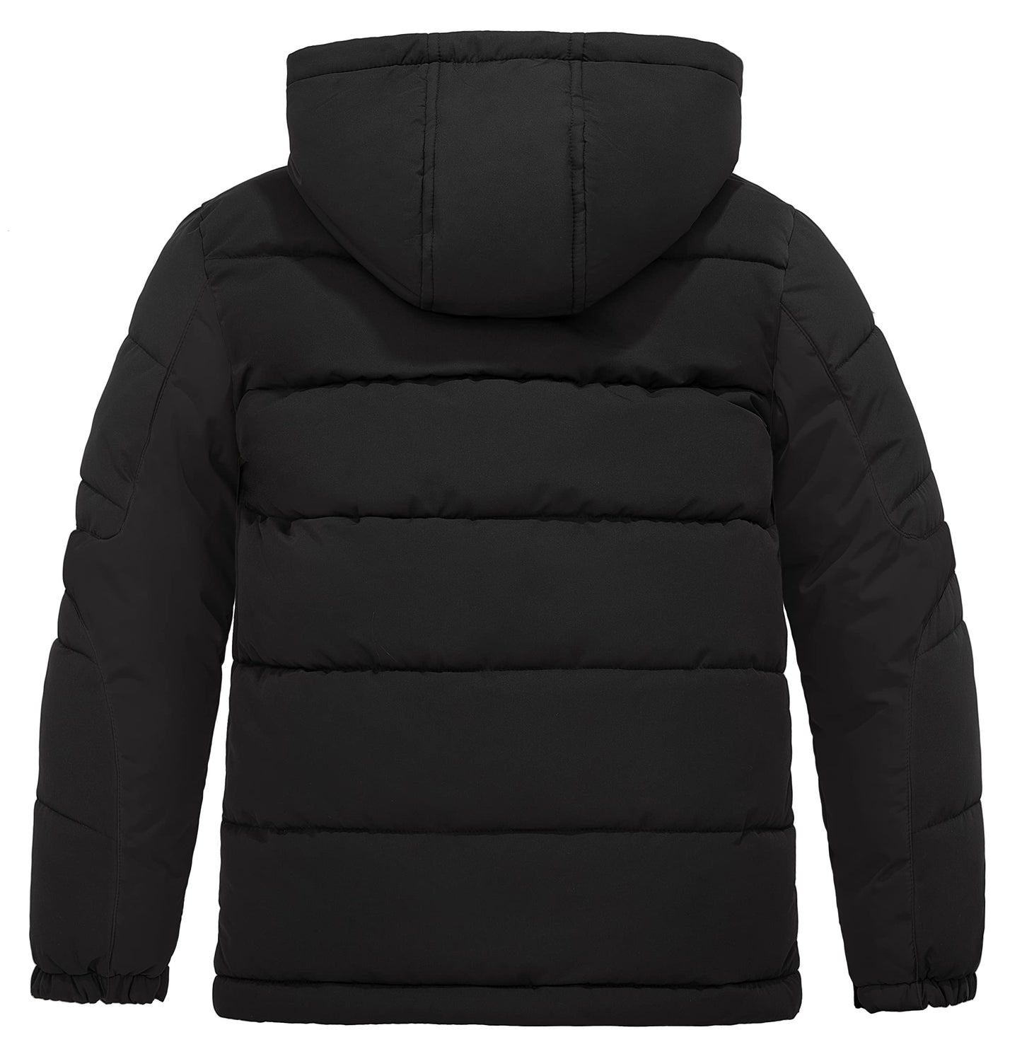 ZSHOW Boys' Puffer Jacket Warm Quilted Hooded Winter Coat(Black, 8)