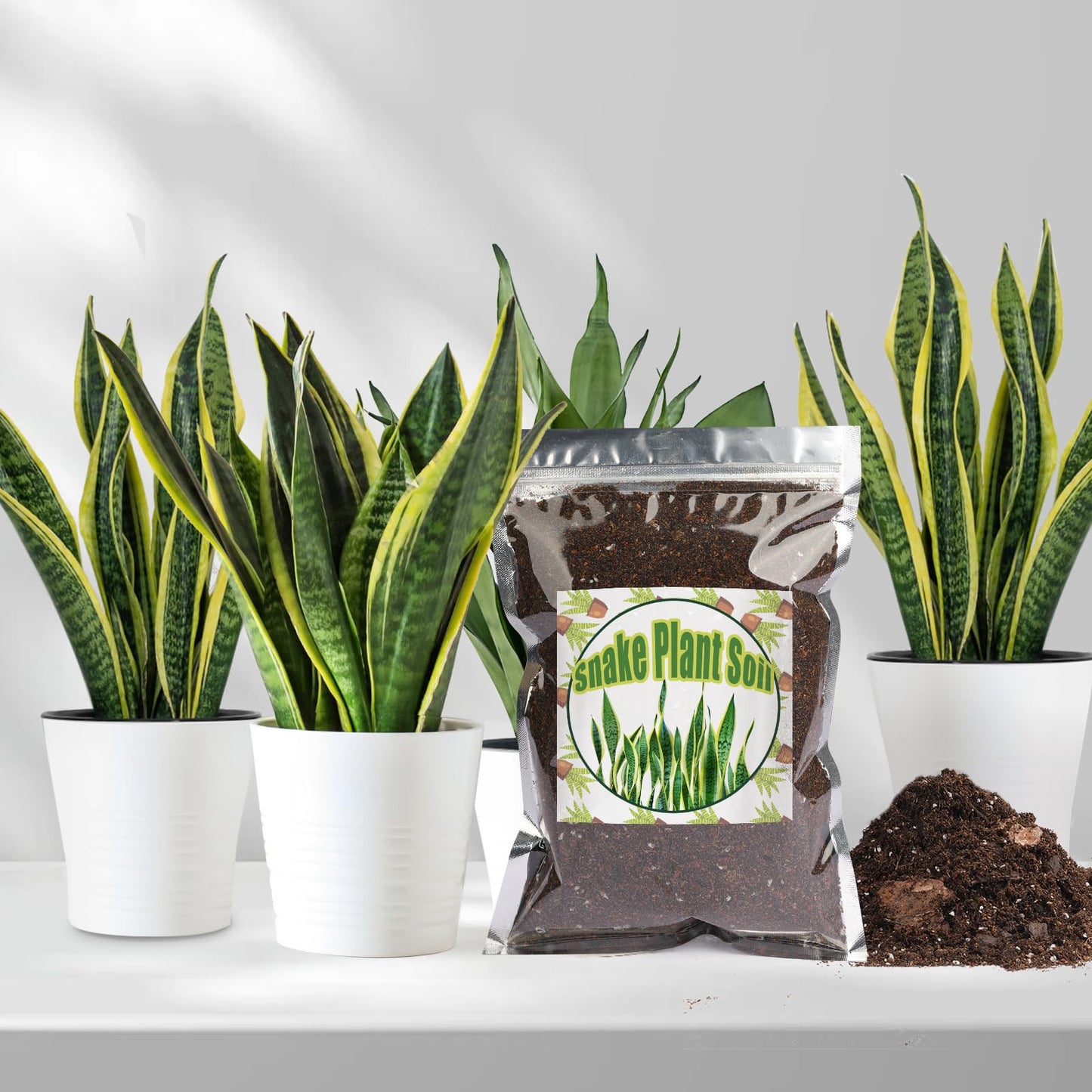 Doter Premium Snake Plant Soil Mix 1qt, Indoor Plants Potting Mix for All Potted Snake Plants, Promote Healthy Growth and Easy Care, black