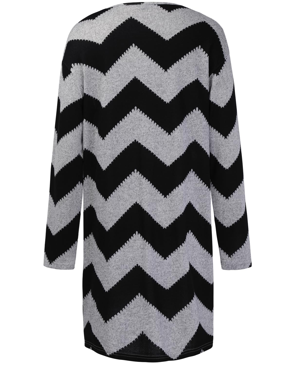 OUGES Women's 2025 Fashion Fall Winter Boho Colorblock Open Front Long Sleeve Lightweight Sweater Cardigan Shirt with Pockets(Color01,M)