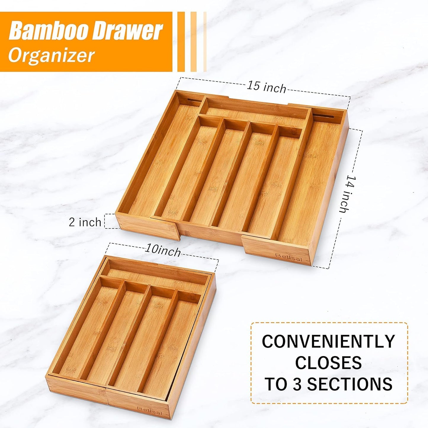 Kitchen Silverware Drawer Organizer and Storage Flatware Cutlery Utensil Holder Spice Rack Containers Bathroom Counter Cabinet Office Desk Makeup Drawer Tray Kitchen and Dining Tools Decor Accessories