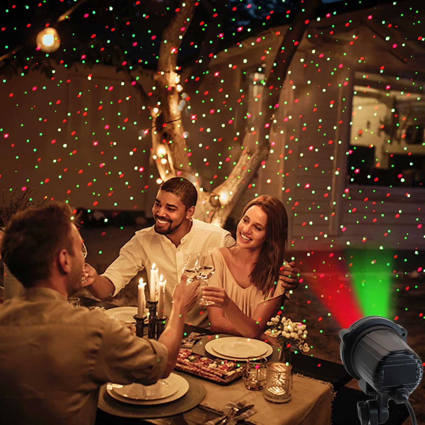 HERHOTER Christmas Laser Lights Outdoor,Red and Green Moving Outdoor Laser Light, Waterproof Garden House Decoration Laser Christmas Lights