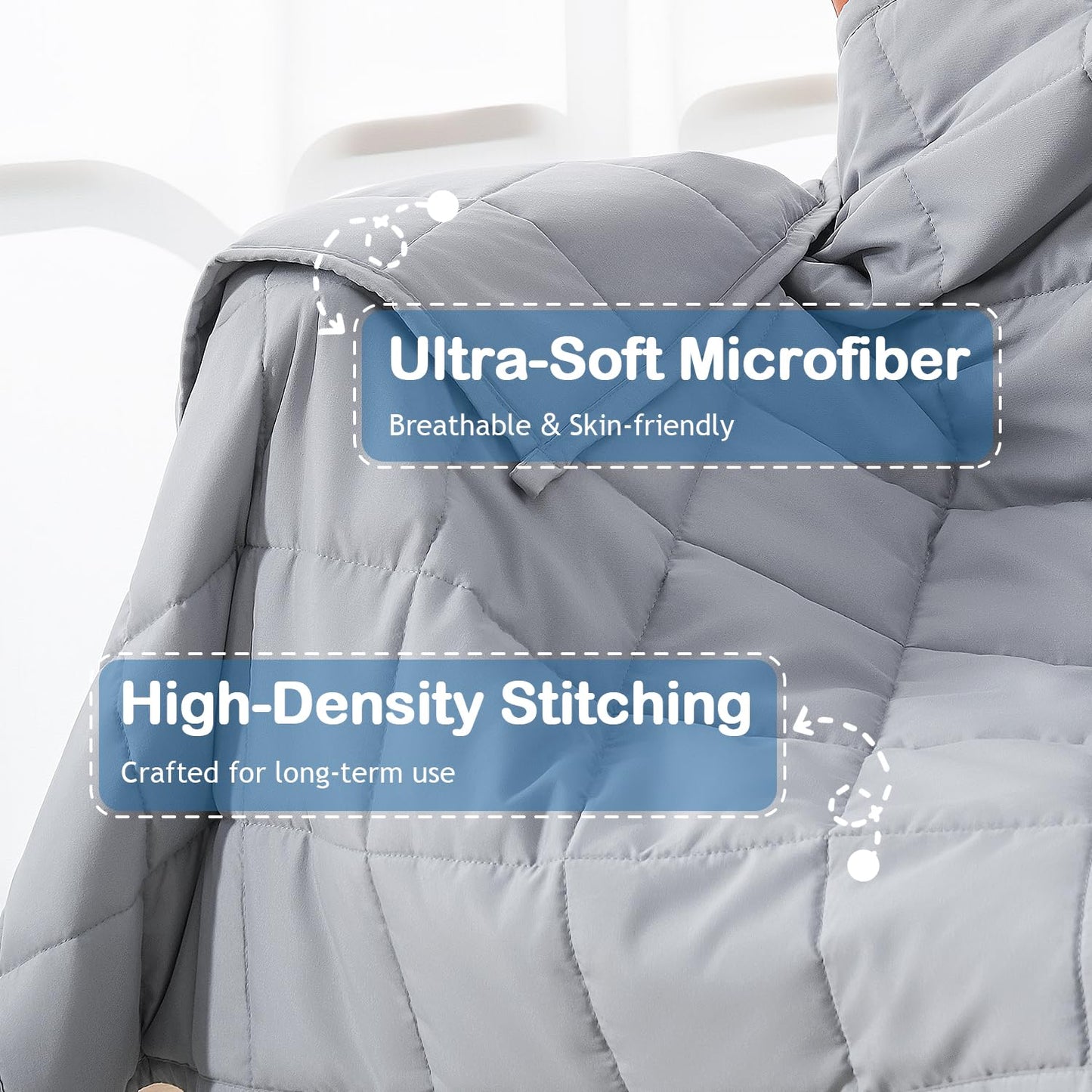 Kivik Weighted Blanket 3 lbs, Small Weighted Blanket 3 Pounds, Mini Heavy Blanket Thorw, Breathable Cooling & Warm Blankets, Machine Washable, 36x48 Inches Grey