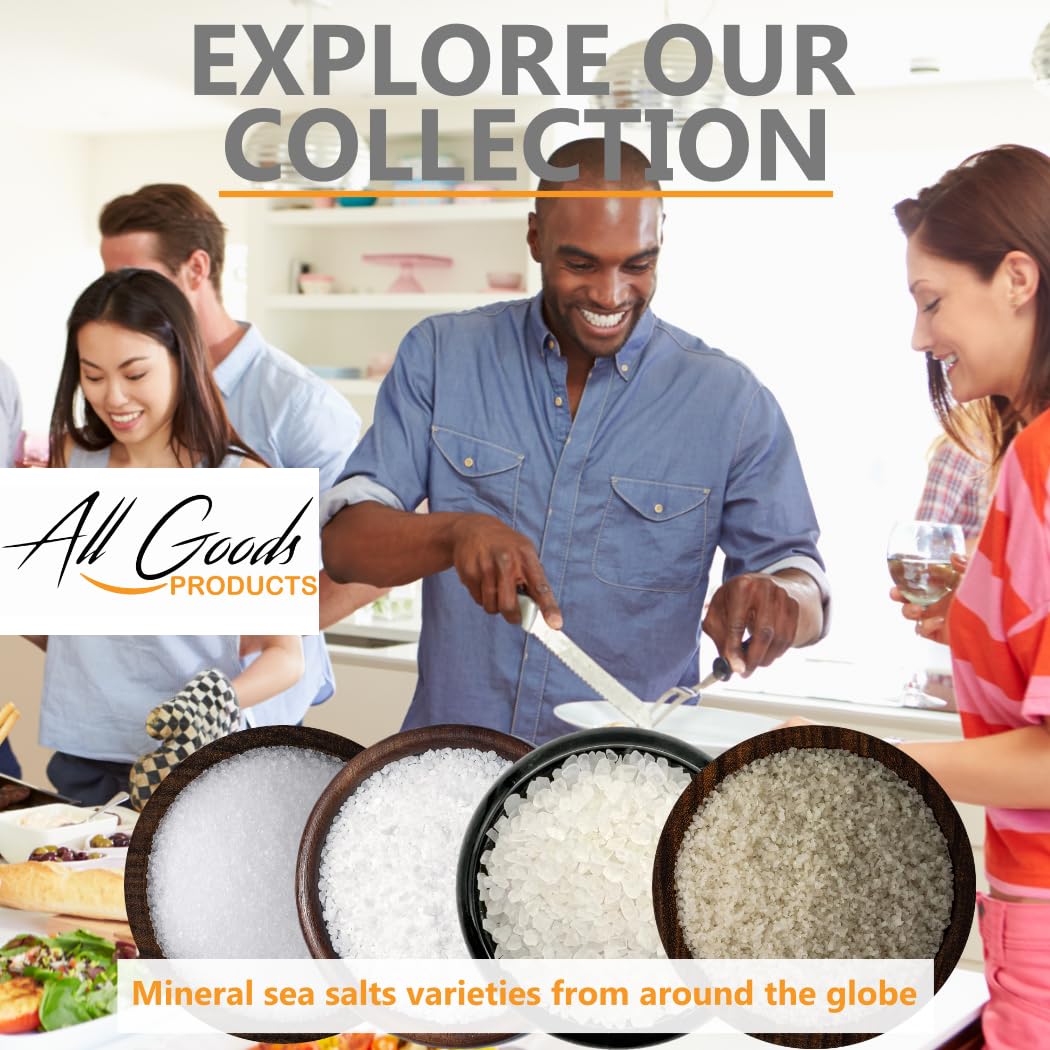 All Goods Mineral Grey Sea Salt – Coarse 12oz, 82 Minerals, French Gray Salt Hand-Harvested, Les Guérandais, Unrefined.