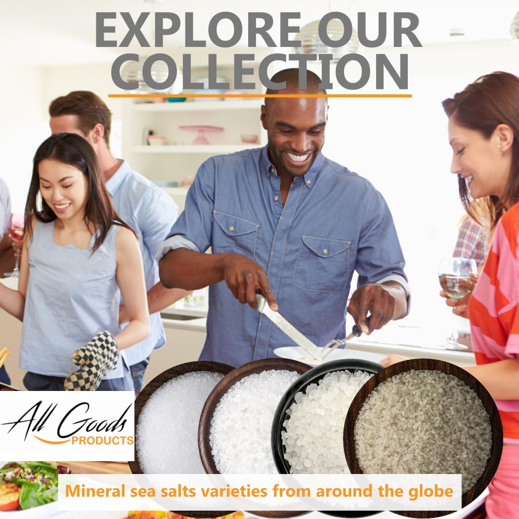 All Goods Mediterranean Sea Salt Grinder Refill – 16oz, Coarse Gourmet Rock Salt, Perfect for Cooking, Salt Grinder, Sal Marina.