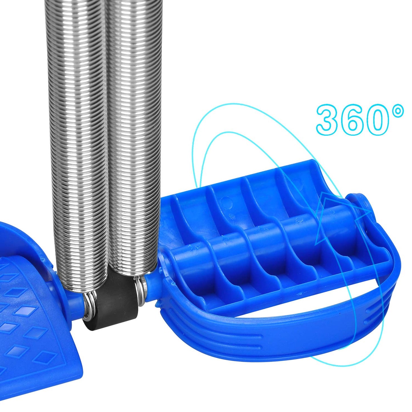 COVVY Elastic Sit Up Pull Rope, Dual Spring Tension Rope Advanced Version Fitness Equipment Pedal Resistance Band for Abdomen/Waist/Arm/Yoga Stretching Slimming Training - Blue