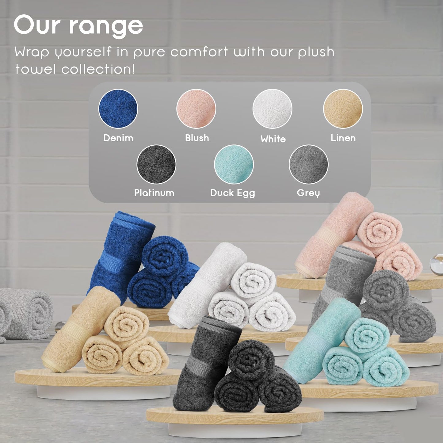 Ariv Premium Bath Towels Pack of 4, 100% Cotton, Large 30" x 52", Super Soft, Highly Absorbent, Quick Dry, Durable, Comfortable, Great Value & Quality, Perfect for Home & Bathroom - Grey