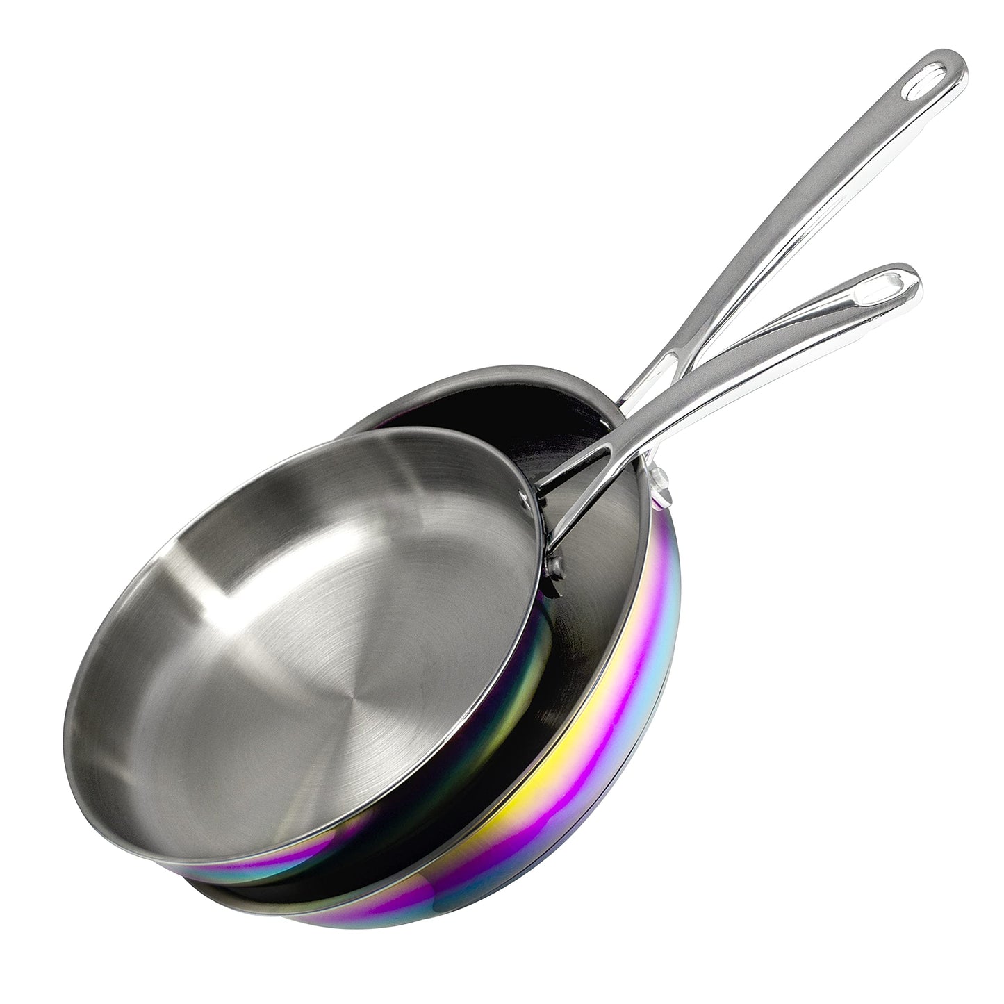 The Magical Kitchen Collection - Iridescent Rainbow Cookware Set - Premium Heavy Duty Stainless Steel and Titanium Pots & Pans Set - Rust Proof, Induction Stove & Oven-Safe (10 Piece)