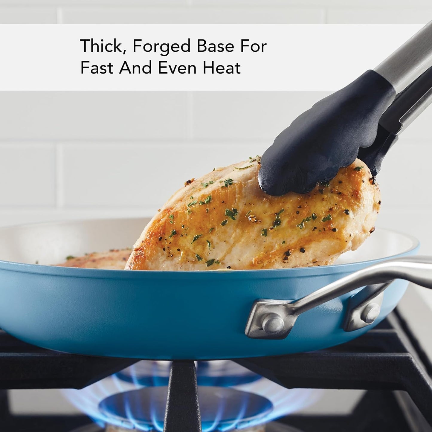 KitchenAid Hard Anodized Ceramic Nonstick Cookware Pots and Pans Set, 9 Piece - Blue Velvet