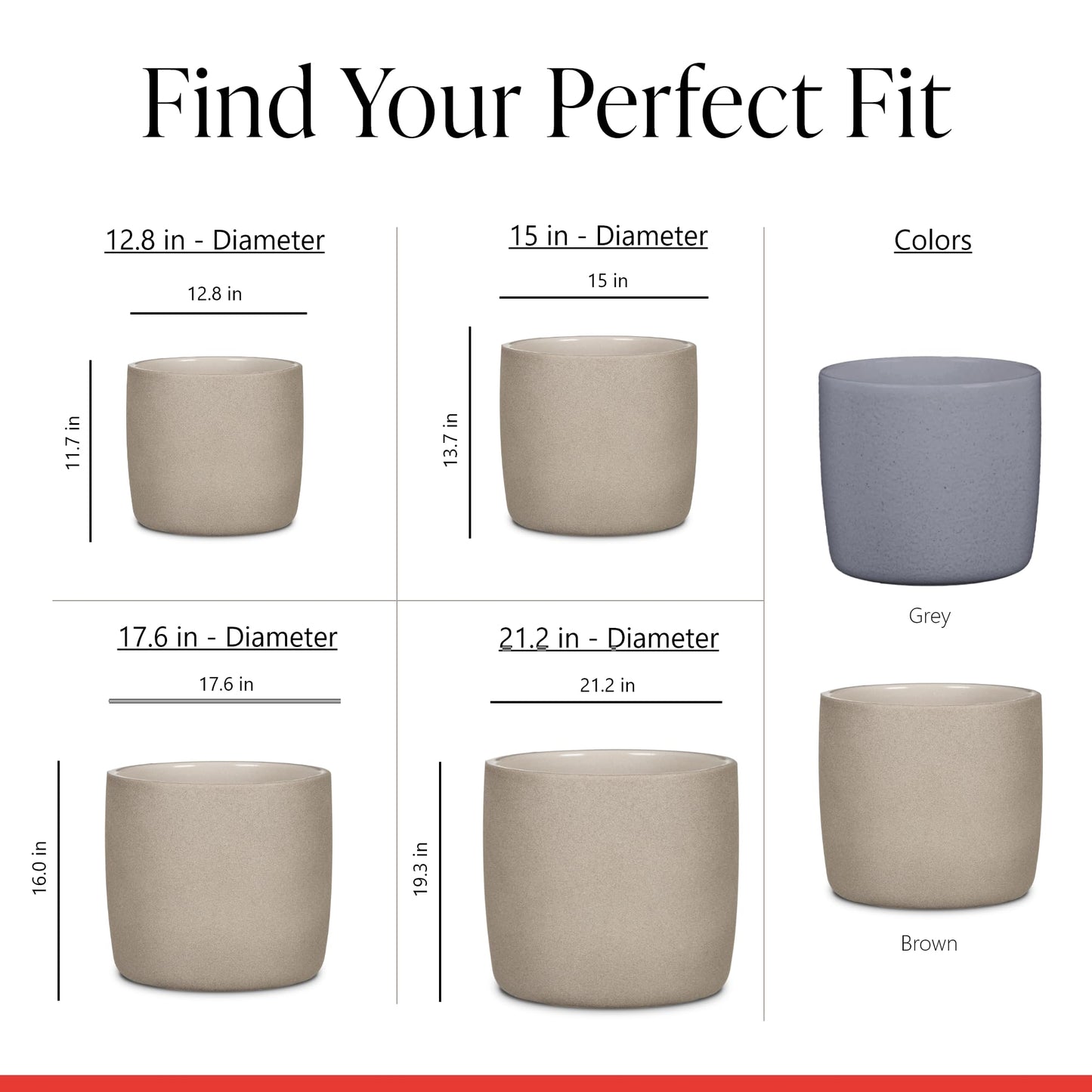 SCHEURICH Set of 2 Solido Taupe Stone Ceramic Pots – 5.9" Barrel-Shaped Indoor Planters – Durable&UV-Resistant - for Houseplants, Herbs & Greenery – Modern Decorative Design – Made in Germany – 0.5 gl