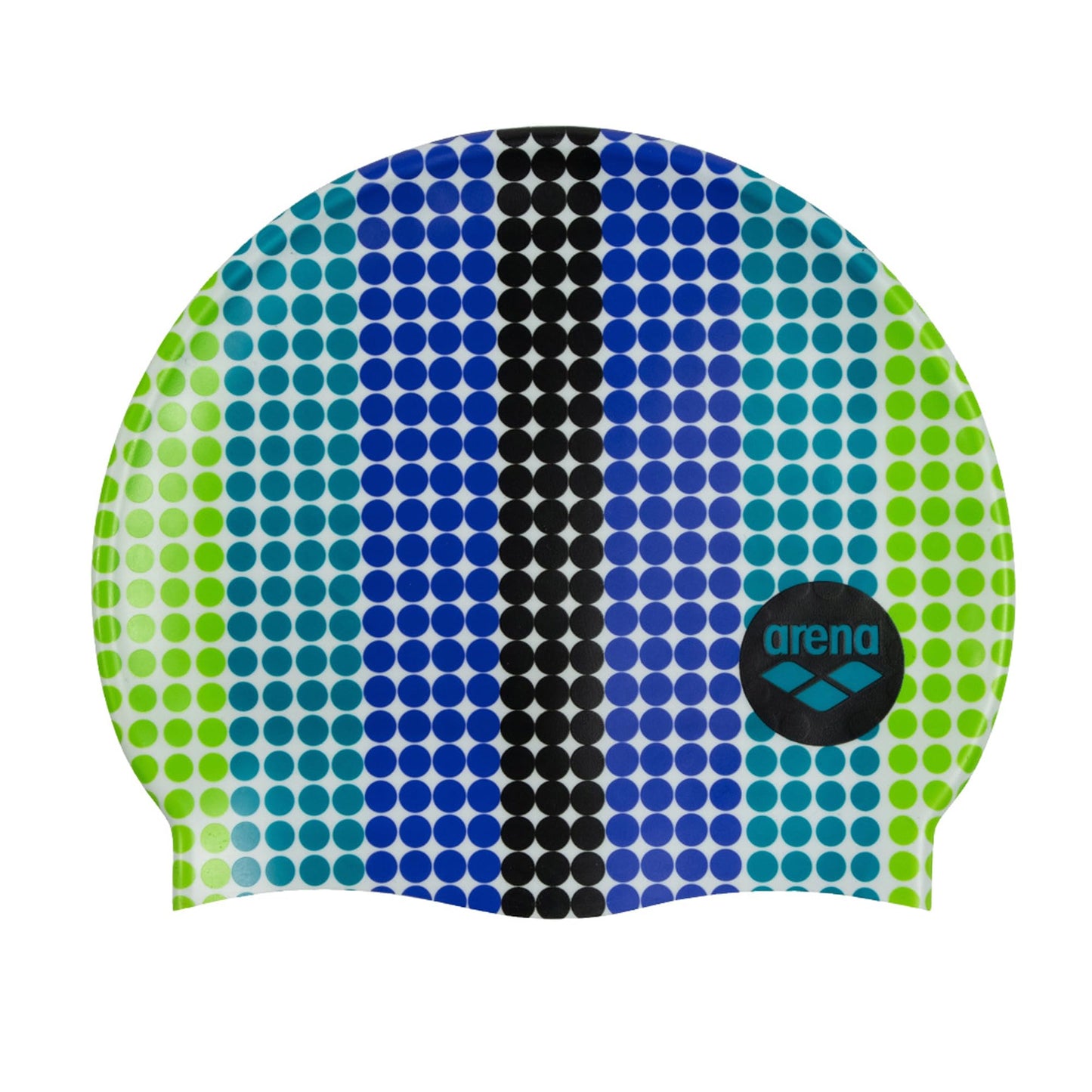 Arena Junior Silicone Unisex Print Swim Cap for Boys and Girls Comfortable Durable Kids’ Pool Bathing Cap, One Size, Circle Stripe