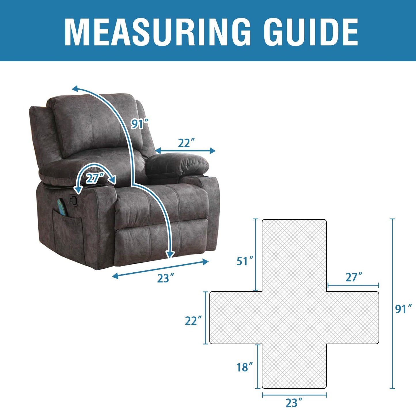 H.VERSAILTEX 100% Waterproof Power Lift Recliner Chair Cover Non Slip Electric Power Lift Recliner Covers for Recliner Chair with Pocket Large Recliner Chair Covers, Brown