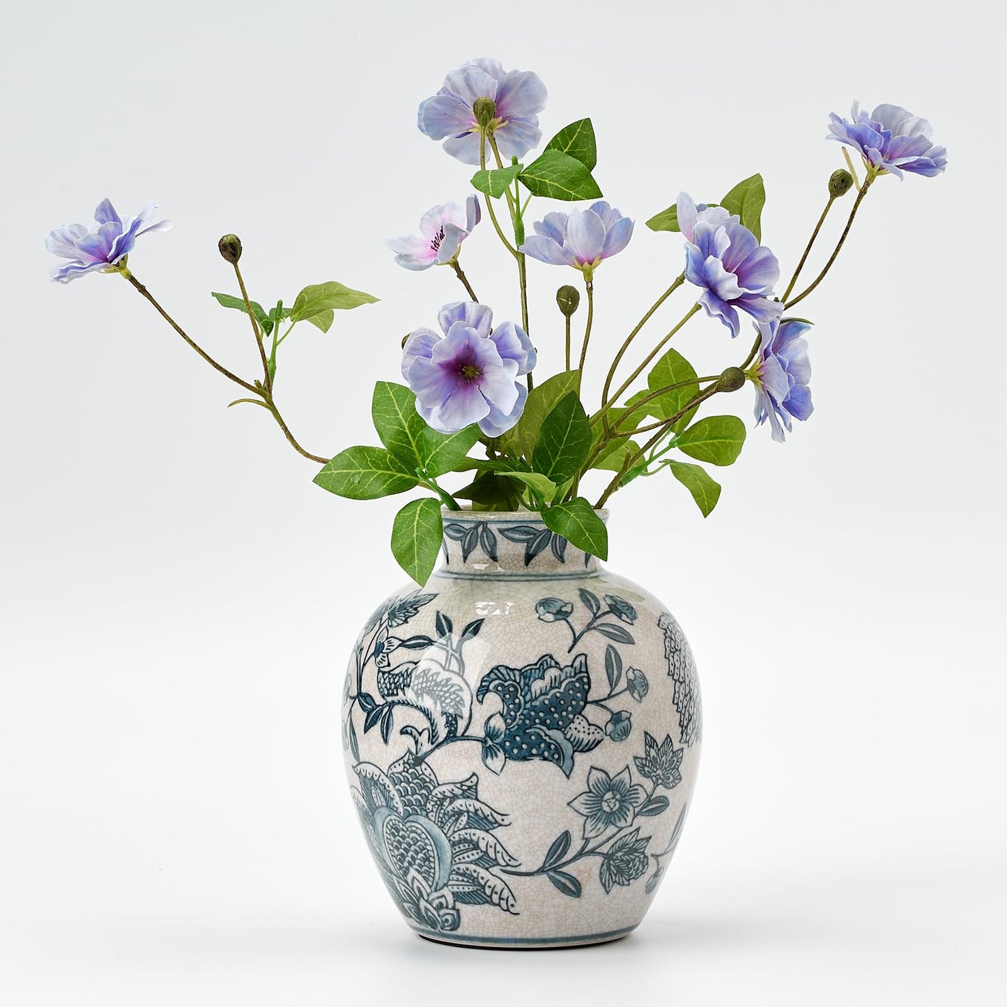 SIDUCAL Ceramic Rustic Farmhouse Vase | 6 Inch Pottery Decorative Flower for Home Decor | Boho Vase | Terracotta for Table, Living Room, Bathroom Decoration, Shelf Decor, Mantel