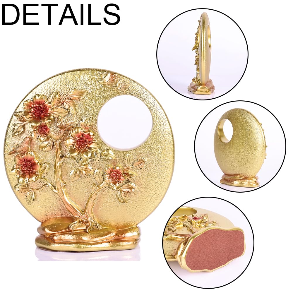 YUNSHID Resin Bird Sculpture Ornaments, Bogu Porch Bird Sculptures, Modern Home Decoration Suitable for Living Room, Bedroom, Bathroom, Office, Dining Table, Bookshelf, Fireplace Centerpiece (Gold)
