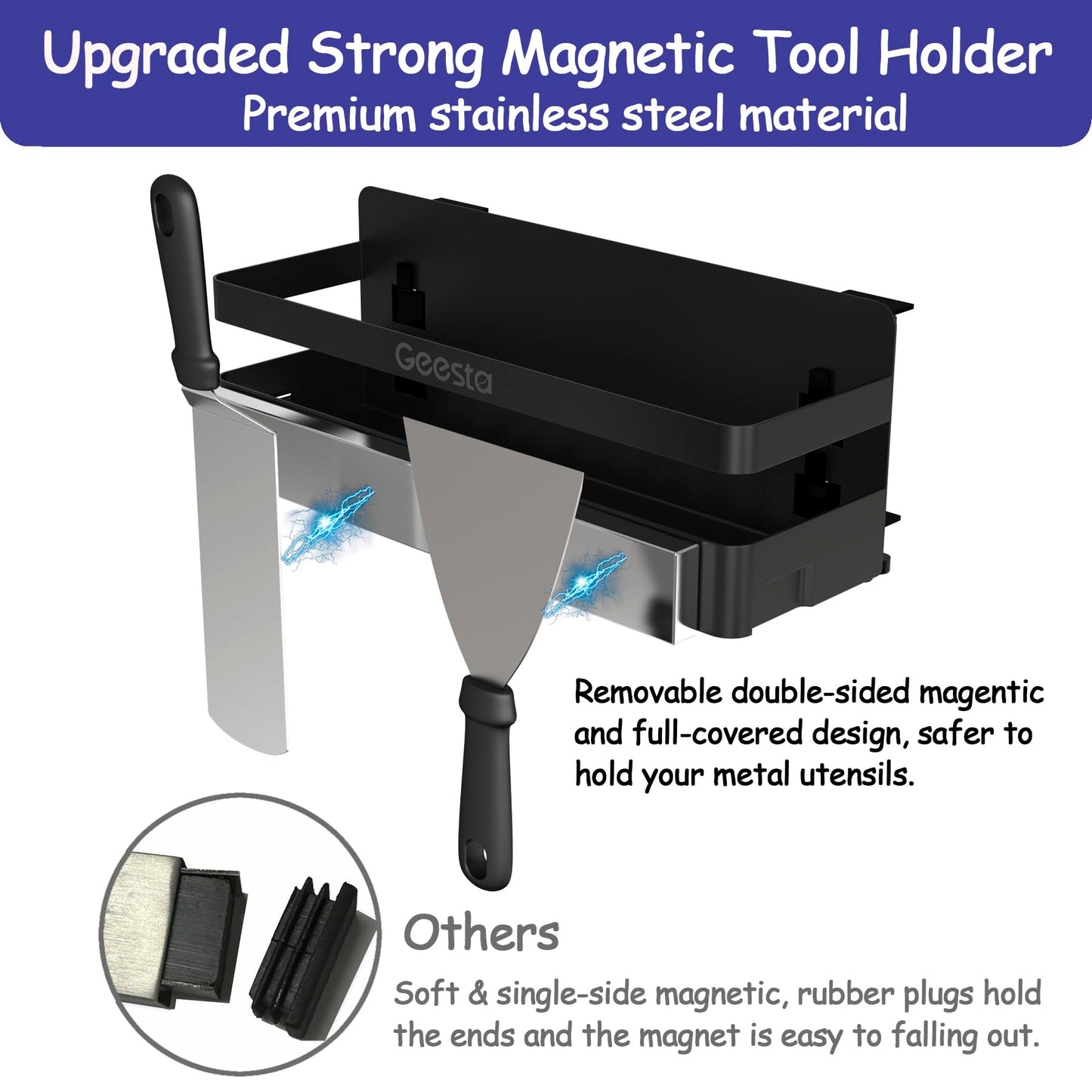 Geesta Upgraded Griddle Caddy for Blackstone 28"/36" Griddles/Weber Grill/Prep Cart, BBQ Grill Accessories Space Saver with Magnetic Tool Holder & Paper Towel Holder