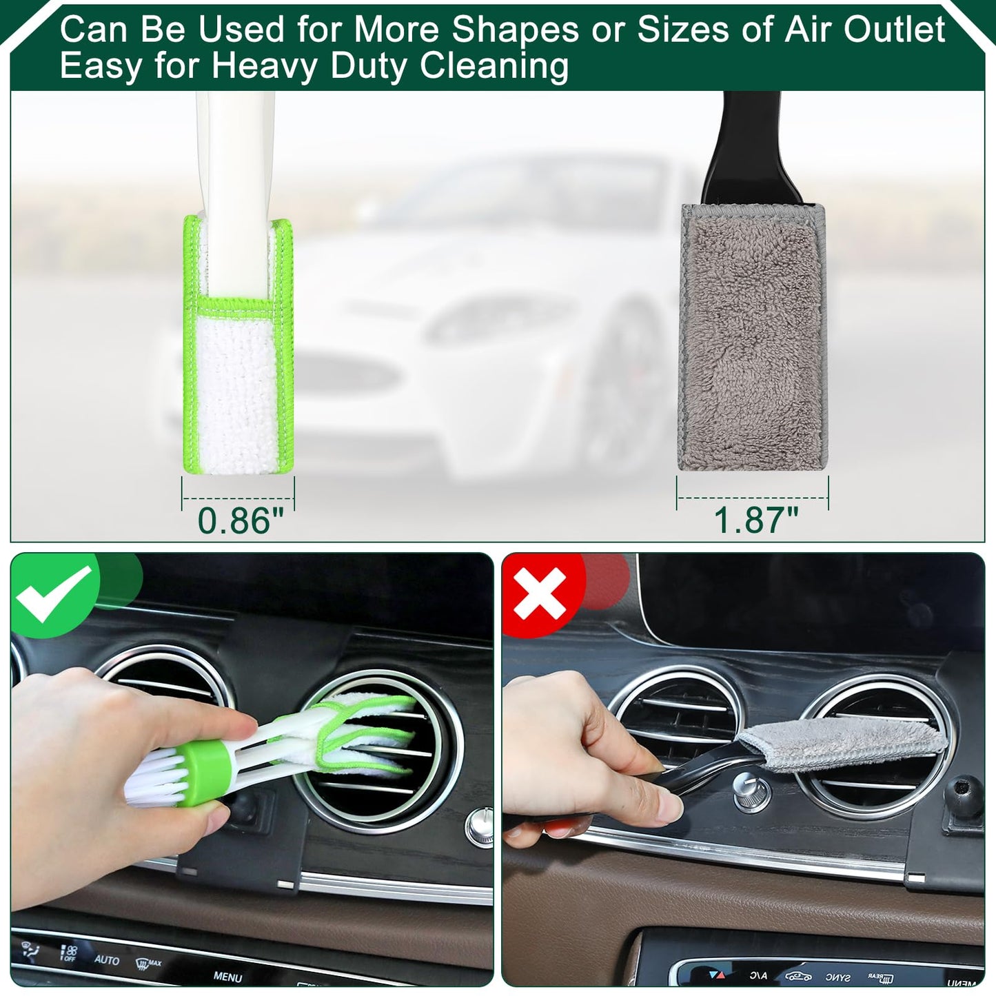 Fitosy Car Detailing Brushes Duster Cleaning Kits, Soft Hair Dashboard Air Vent Crevice Dusting Detail Cleaner Interior Accessories Tools for Decoration,Automotive,Truck,SUV,RV