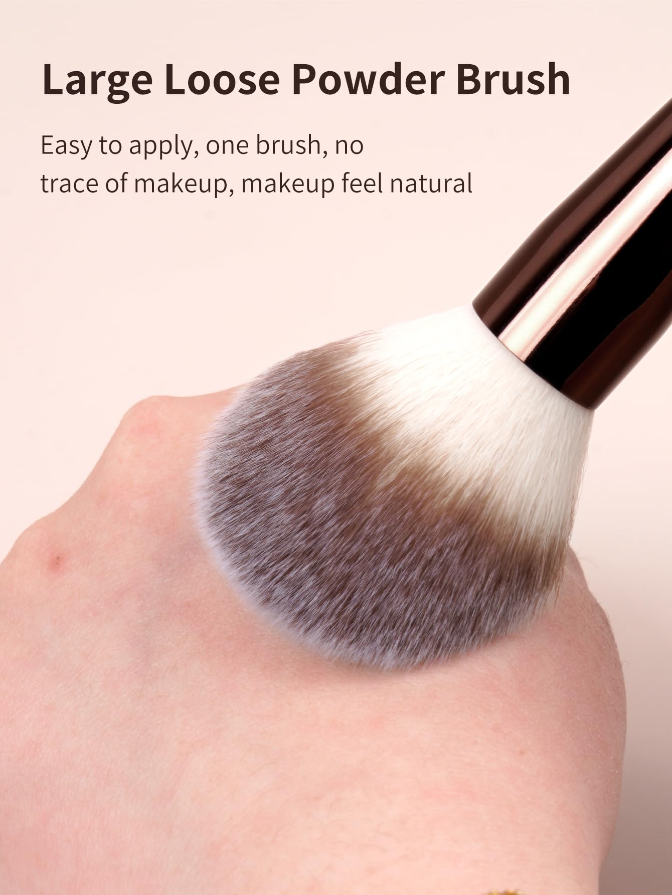 MAANGE 4 PCS Foundation Makeup Brush Set Double-ended Kabuki Brush Contour Brush for Liquid Powder Concealer Cream Cosmetics Blending Blush Face Makeup Tools Kit (Coffee)