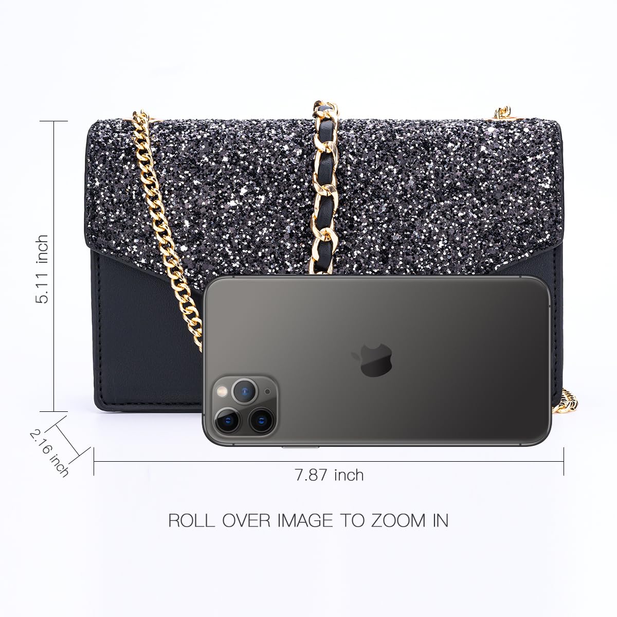 GM LIKKIE Crossbody Clutch Purse for Women, Glitter Evening Bag, Sequin Tassel Wedding Handbag for Party (Black2)