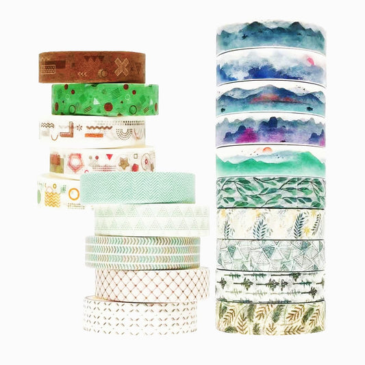 Washi Tape Set, 20 Rolls of Colorful Washi Tape, Decorative Tape for Arts and Crafts, Scrapbooking Supplies Purple Blue Pink Washi Tape. (Morandi.D)
