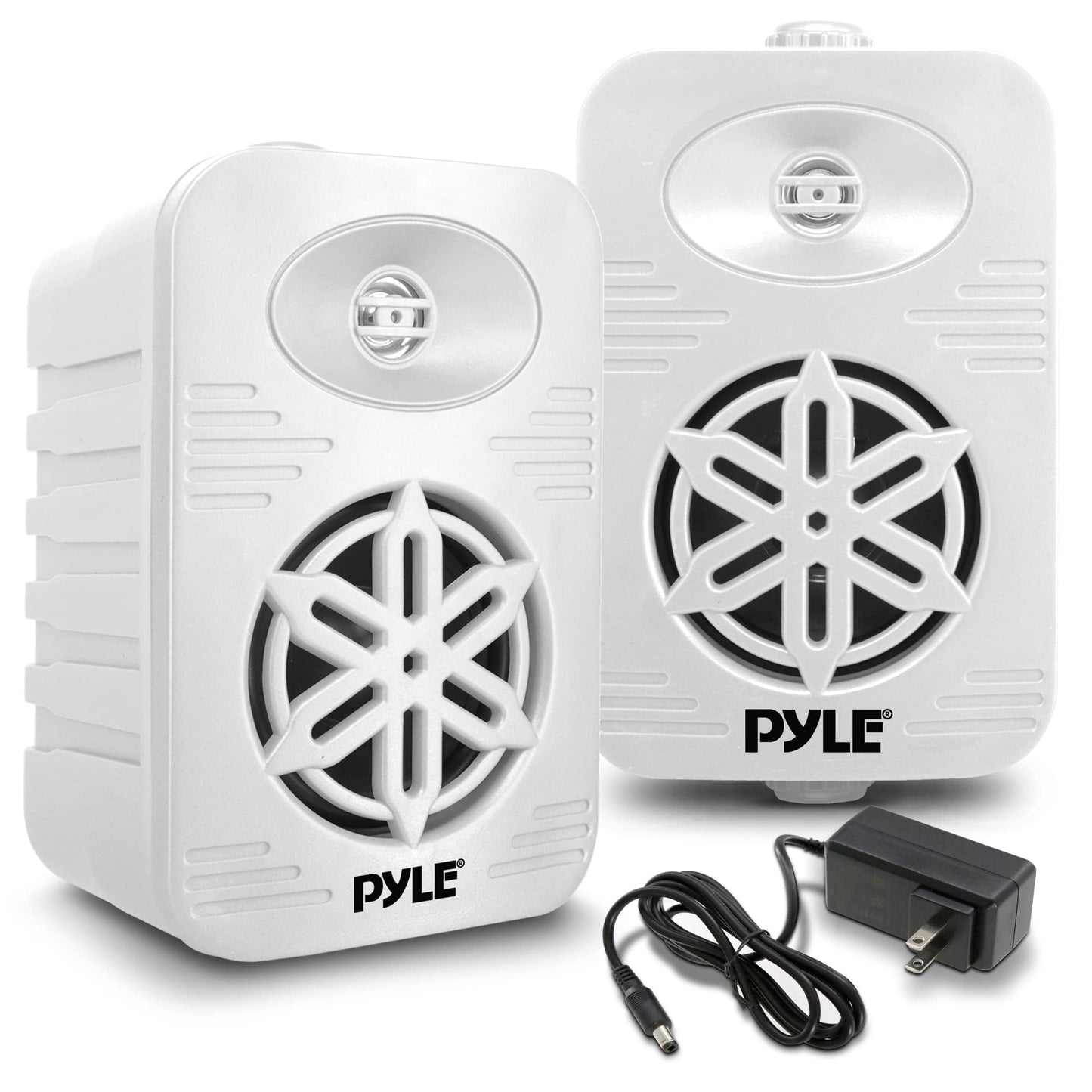 PyleUSA Bluetooth Indoor Outdoor Speakers Pair-300 Watt Dual Waterproof 4” 2-Way Full Range Speaker System w/1/2” High Compliance Polymer Tweeter-Home, Boat, Marine, Deck(White)(PDWRBT46WT)