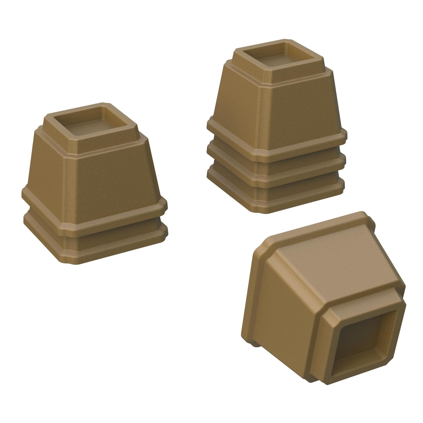 Whynonap Bed Risers 2 Inch Heavy Duty Bed Elevators, Set of 6 Lifts Up 2000 lbs Furniture Risers for Bed Frame ans Sofa, Brown