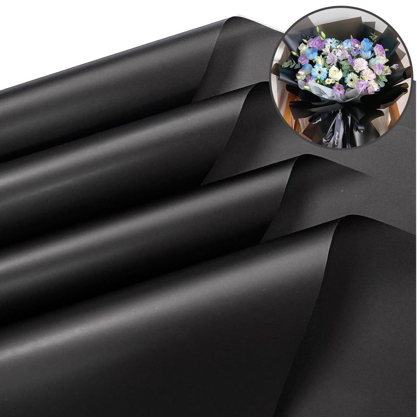 VOWOVOSDAY 20 Pcs Flower Wrapping Paper,Floral Wrapping Paper Waterproof F Bouquet Packing Material Florist Bouquet Supplies DIY Craft Gift Packing (5-White)