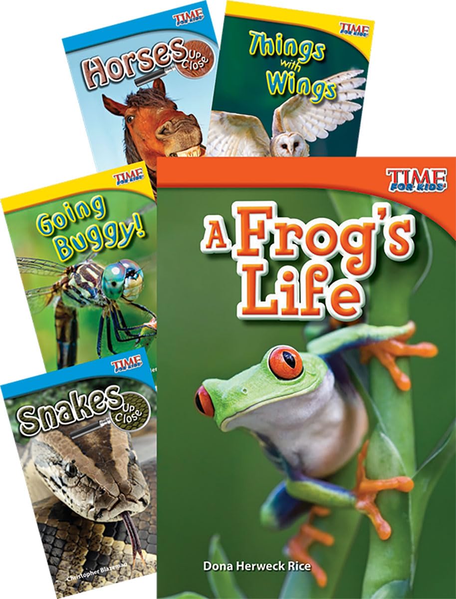 Teacher Created Materials - TIME for Kids Informational Text: Animals - 5 Book Set - Grades 1-2 - Guided Reading Level E-J