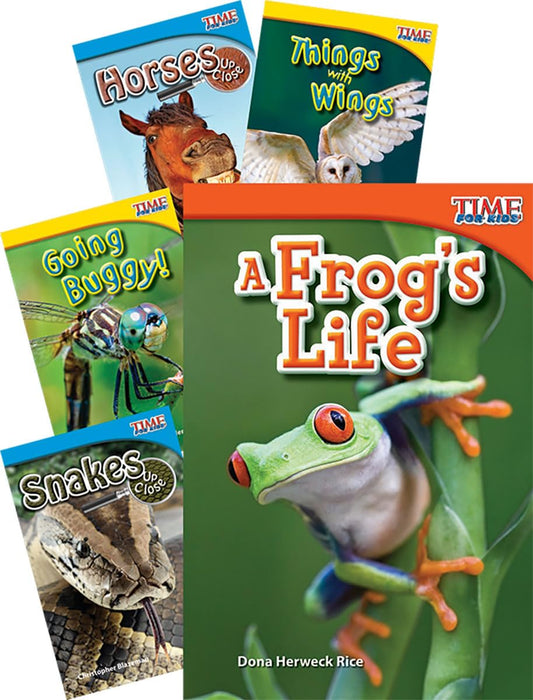 Teacher Created Materials - TIME for Kids Informational Text: Animals - 5 Book Set - Grades 1-2 - Guided Reading Level E-J