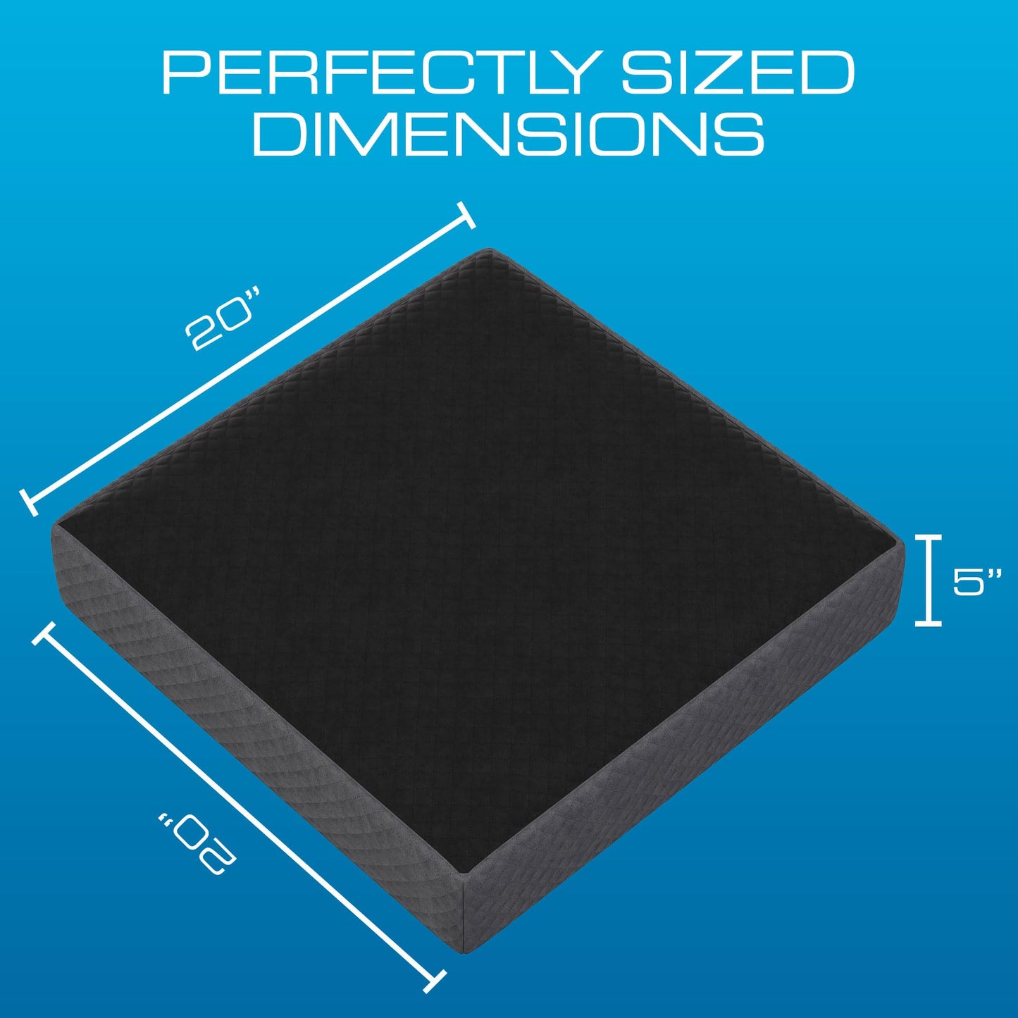 Kolbs Extra Large Recliner Cushion | Chic 2 Tone Velvet Cover | Memory Foam Seat Pillow 5 inch Thick 20 x 20 | Recline Chair Cushions for Elderly - Extra Large Chair Pad