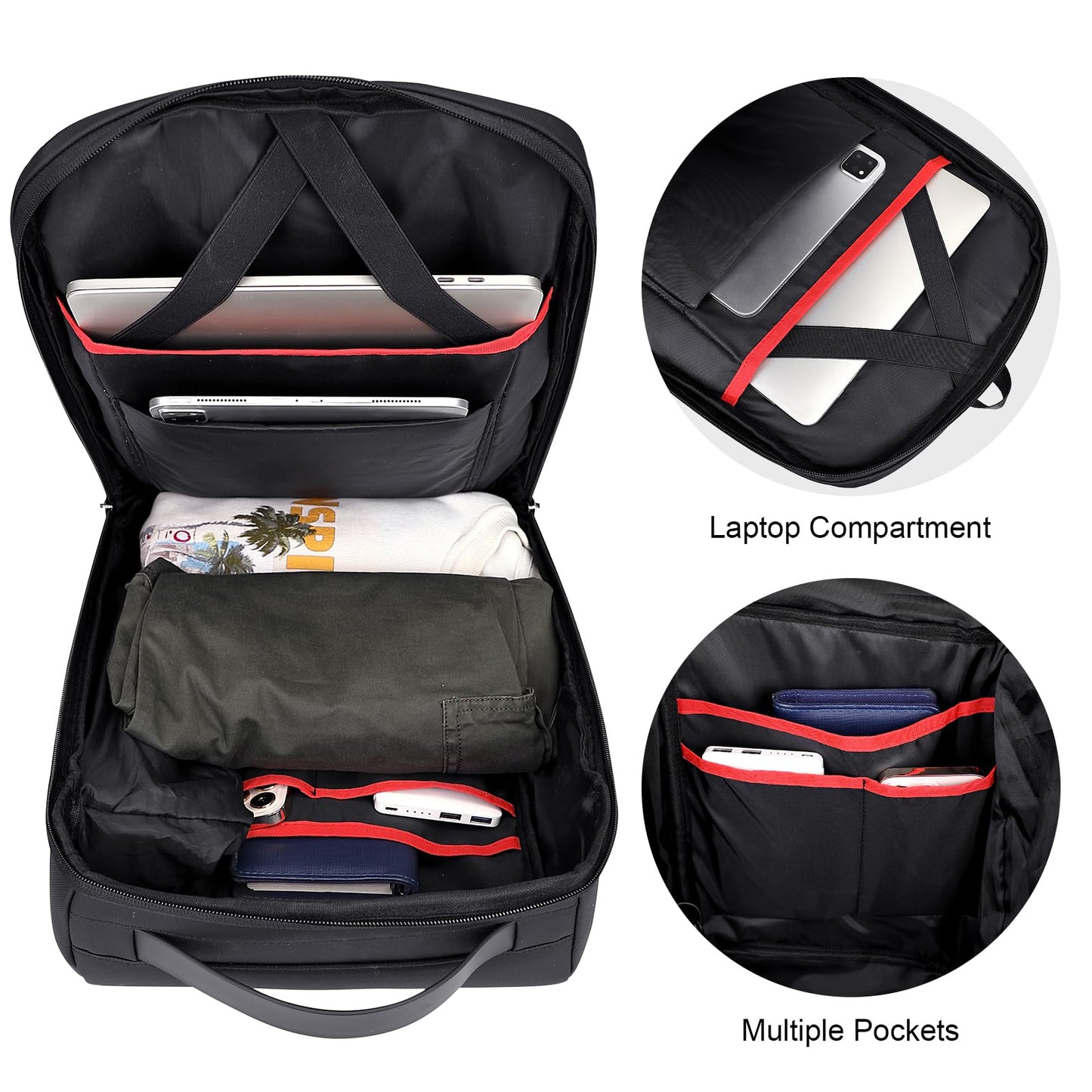 WITZMAN Anti-theft Business Laptop Backpack for Men with USB Charging Port Smart Work Backpack 15.6 Inch Laptop(BN008 Black)