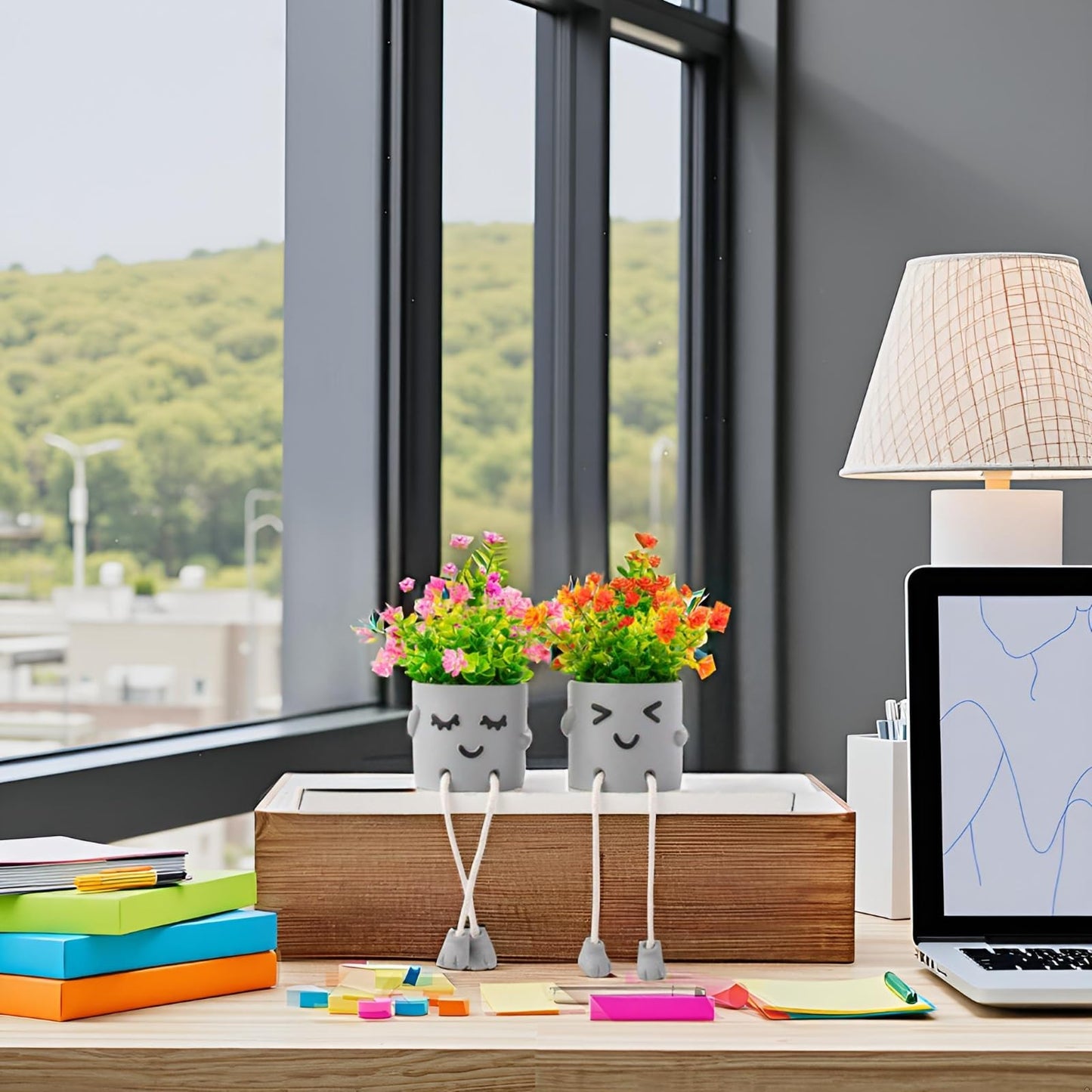 Lifelike Artificial Plants with Creative Pots, Realistic Faux Greenery for Home, Office, Bathroom, Bedroom, Kitchen, and Desk Decor, Long-Lasting Maintenance-Free DecorHome Office