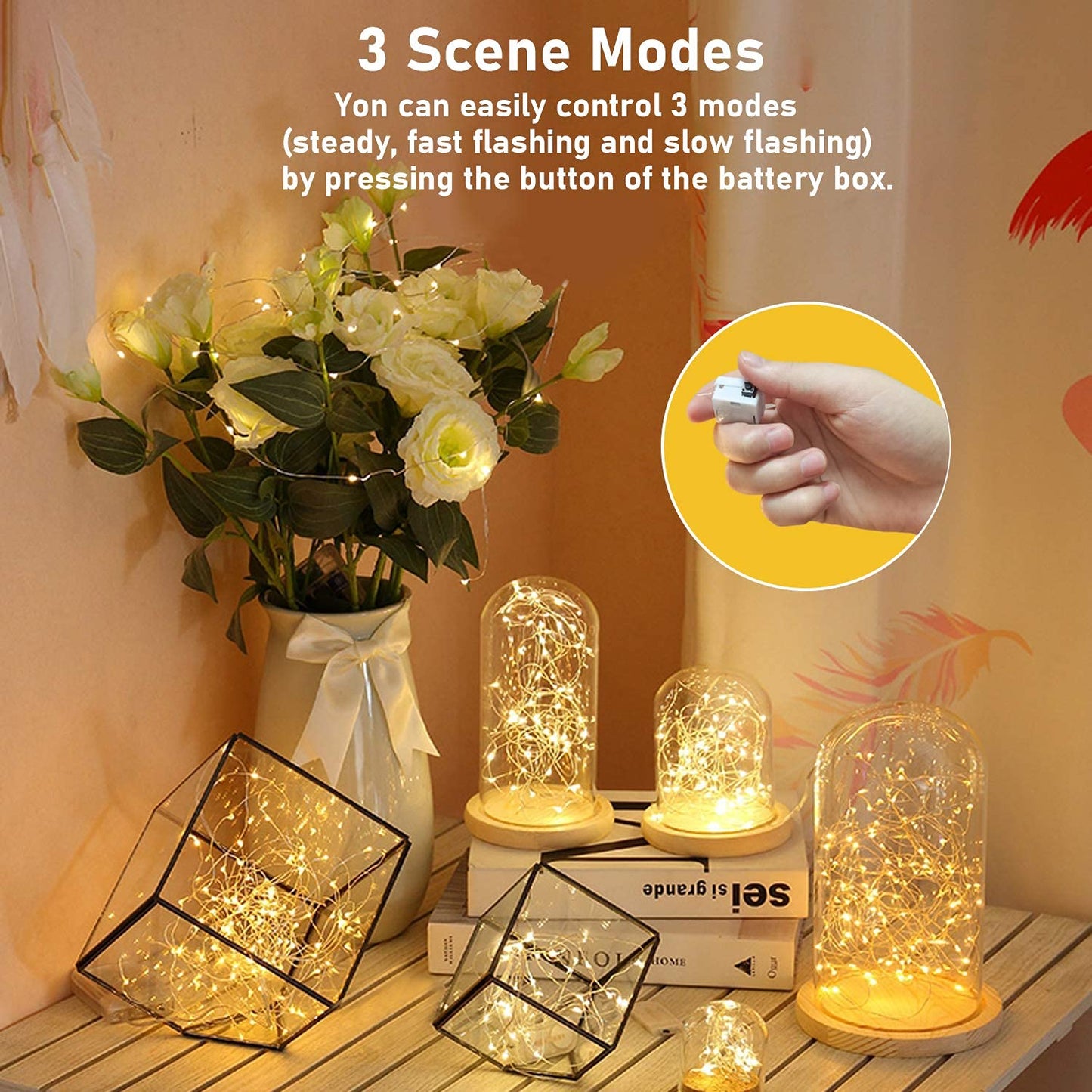 12 Pack Valentine's Day Fairy Lights Battery Operated, 3 Speed Modes, Extra 12 Batteries for Replacement, 7Ft 20 LED Mini String Light, Waterproof Copper Wire, Twinkle Firefly Lights for Christmas