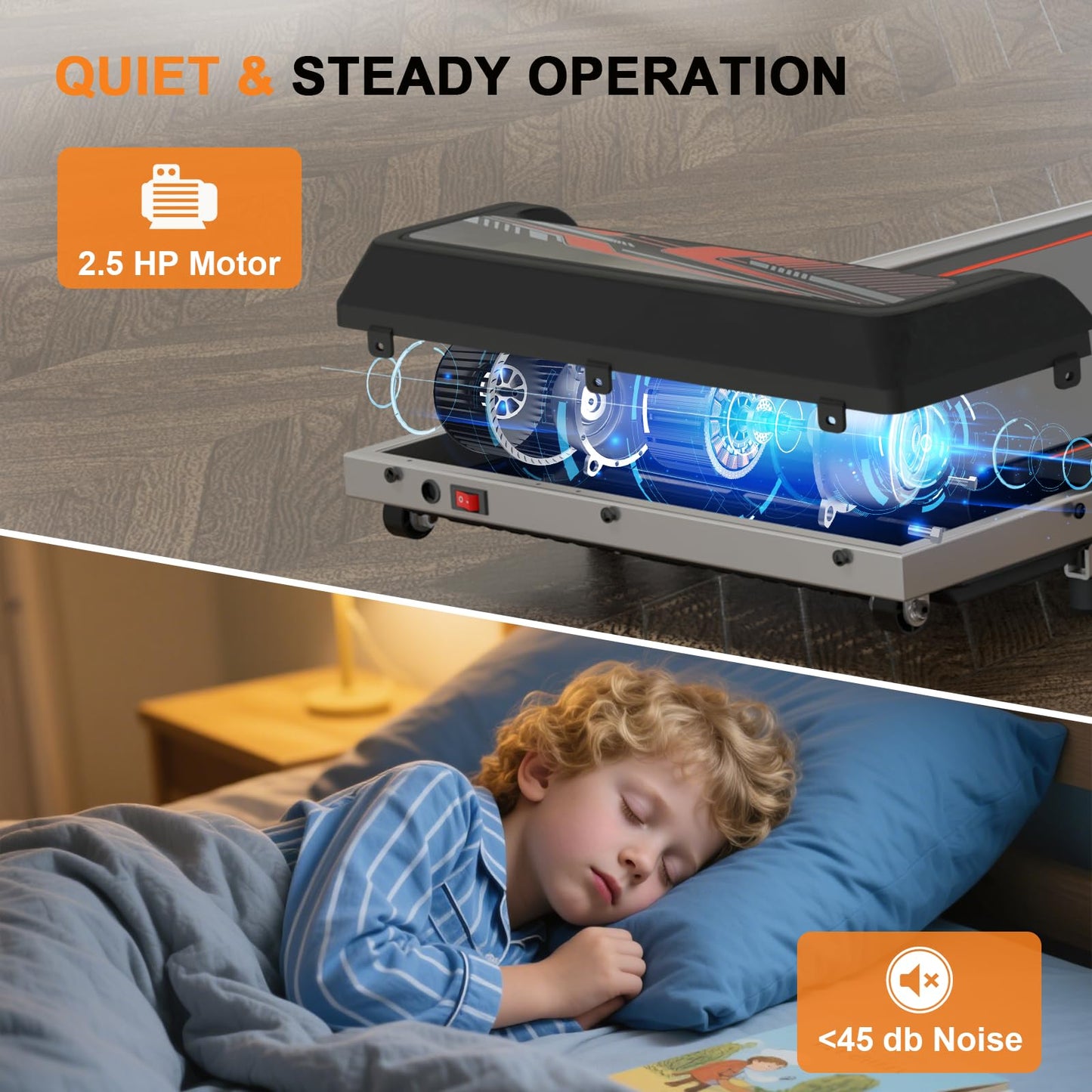 RIVANO 2025 Walking Pad Treadmill, Portable Under Desk Treadmill for Home Office Use, 2 in 1 Folding Walking Pad with Incline, Wide Walking Pad with Remote Control, Large Screen, Smart App